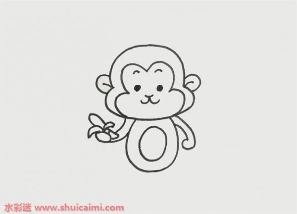 小猴子怎么画小猴子简笔画简单又漂亮彩色