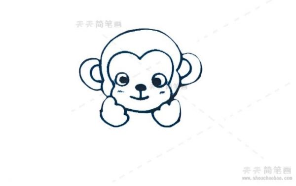 简笔画简单好看的猴子简笔画模板猴子简笔画趣味画法