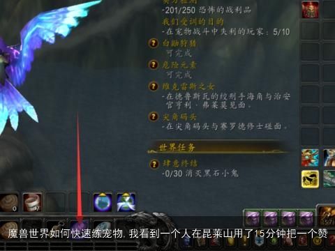 魔兽世界如何快速练宠物,我看到一个人在昆莱山用了15分钟把一个赞