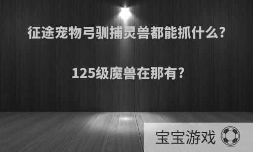 征途宠物弓驯捕灵兽都能抓什么?125级魔兽在那有?
