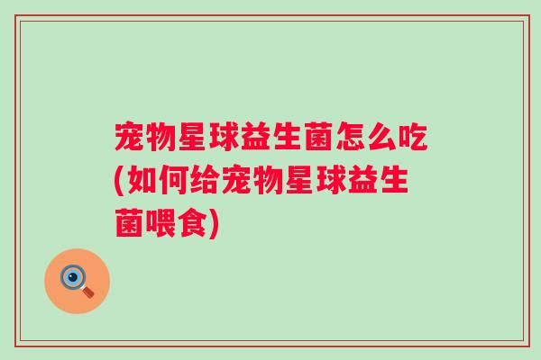 宠物星球益生菌怎么吃(如何给宠物星球益生菌喂食)