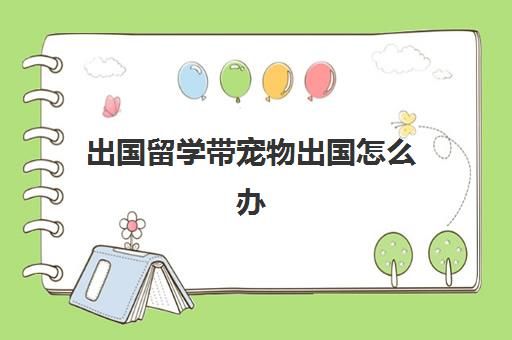 出国留学带宠物出国怎么办(大学让养宠物吗)