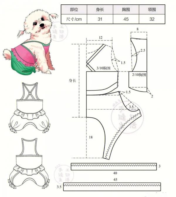 狗狗衣裁剪图