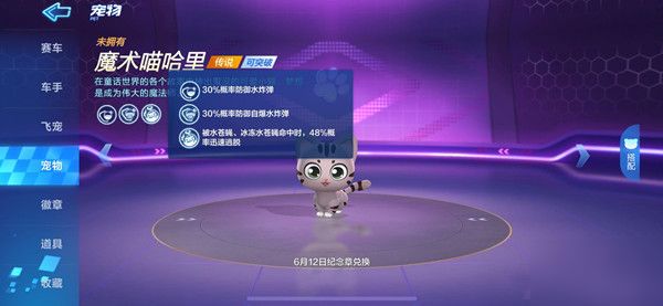 跑跑卡丁车手游魔术猫技能是什么？新传说宠物特性一览