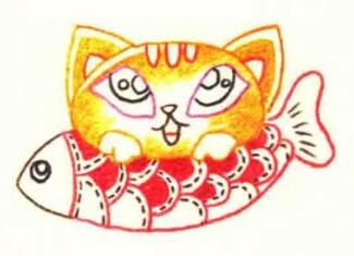 猫的色铅笔简笔画画法步骤（动物简笔画大全）