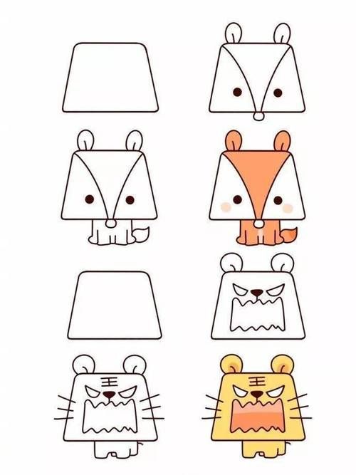 简笔画 |瞧可爱梯形小动物简笔画快来学