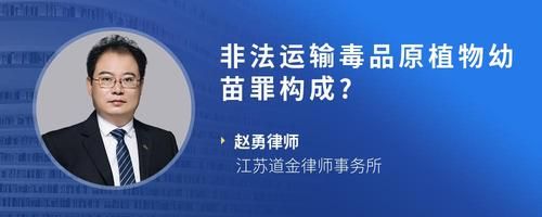 非法运输毒品原植物幼苗罪构成?