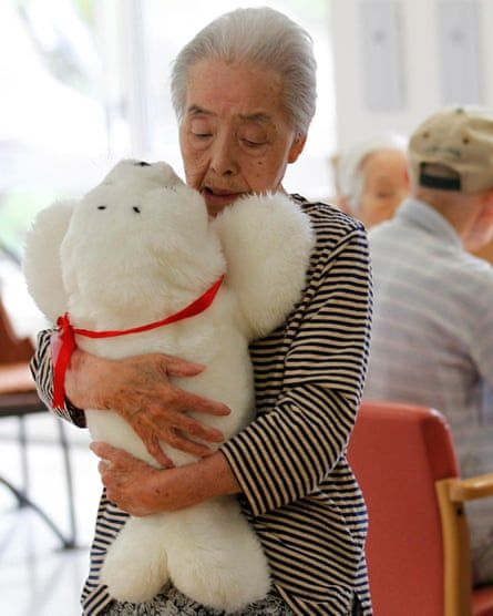 An early version of Paro, the therapeutic robot seal, in a Japanese retirement home in 2011