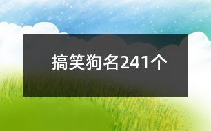 搞笑狗名241个
