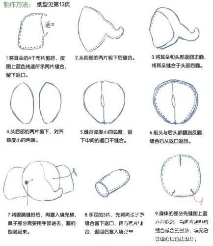 教你手工缝制一只可爱的玩偶象宝宝