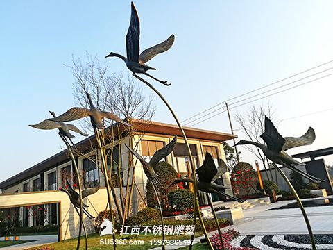 铜仙鹤雕塑 赣州铜仙鹤雕塑