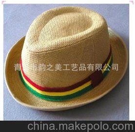 2012新款 厂家直销 时尚草编帽，麦草编织拉拉草帽