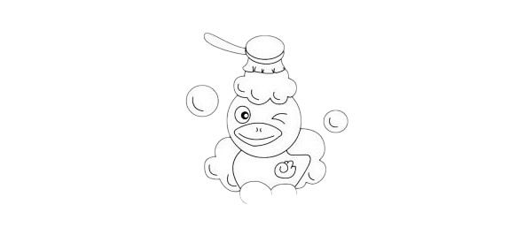 卡通小鸭子简笔画步骤教程及图片大全 动物-第7张