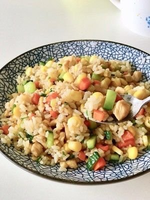 五彩鸡肉饭的做法步骤 第5步