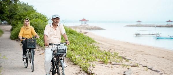 couple riding a bike