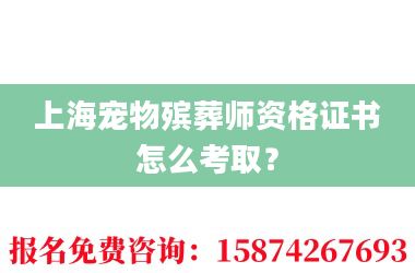 2上海宠物殡葬师资格证书怎么考取？