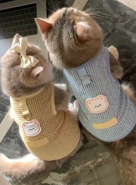 猫咪衣服夏季薄款防掉毛背心夏天