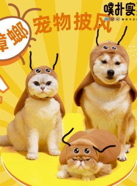 噗扑原创 蟑螂宠物头套披风 可调节猫咪衣服披风猫猫衣服狗狗服饰