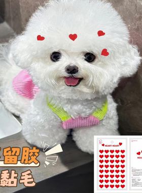 宠物服饰贴纸狗狗额头配饰不织布红桃爱心口罩猫咪可爱装饰小贴纸