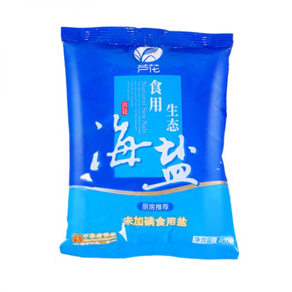 芦花生态海盐无碘不加抗结剂食用盐400g*7袋