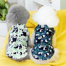 熊猫衬衫背心狗狗衣服宠物新品绵制涤纶衣服博美狗狗服饰批发
