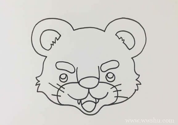 可爱的小老虎简笔画彩色画法步骤图片