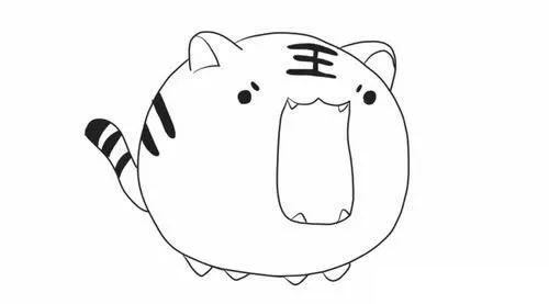 画一只q版小老虎简笔画