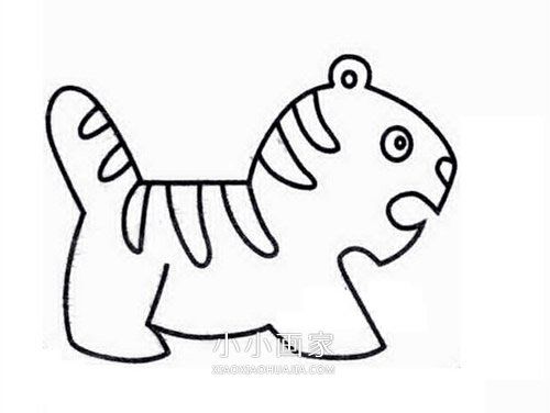 可爱老虎简笔画画法图片步骤步骤1