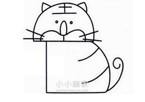 可爱老虎简笔画画法图片步骤步骤6