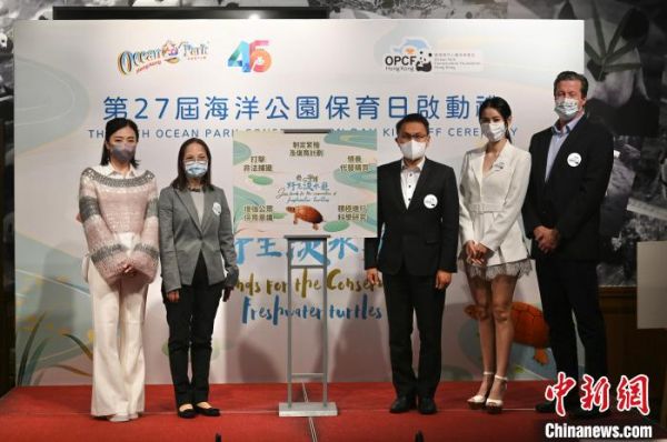 香港海洋公园呼吁公众守护淡水龟。　李志华 摄