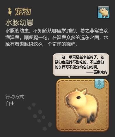 最终幻想14水晶世界水豚幼崽怎么获得 水豚幼崽获得方法图7