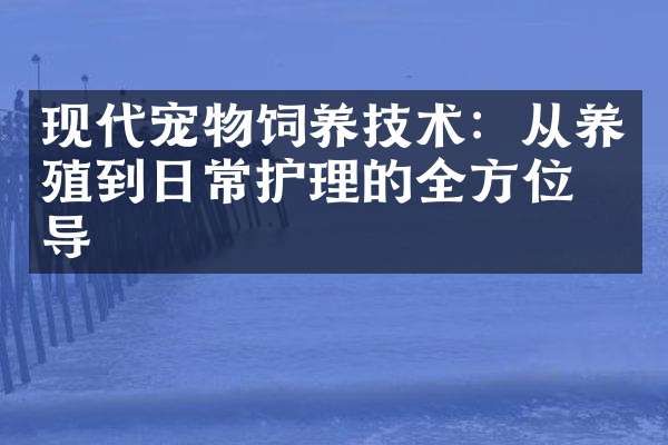 现代宠物饲养技术：从养殖到日常护理的全方位指导