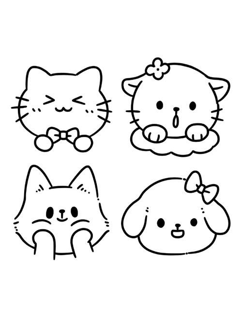 简笔画小猫咪小狗狗