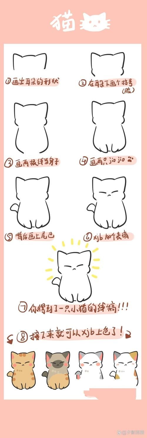 猫狗鹦鹉简笔画教程