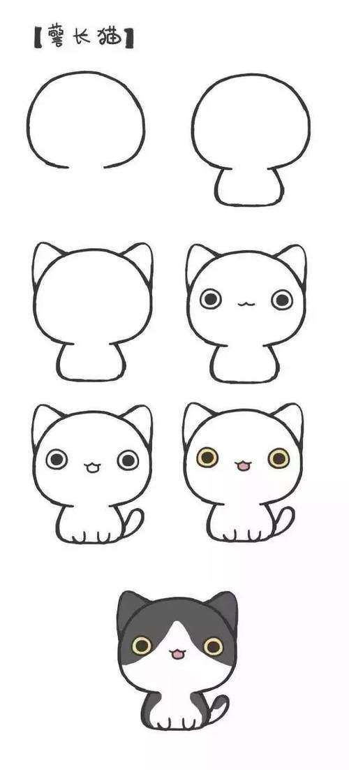 简笔画猫咪简笔画宠物人士教程