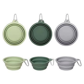 Wholesale Hot Sale High Quality Eco-friendly Portable Travel Silicone Sublimation Collapsible Pet Bowl Dog Feeder