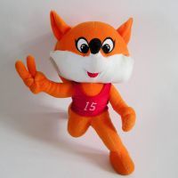 东莞厂家定做运动会吉祥物狐狸 定制奔跑超柔可爱动物毛绒玩具吉祥物