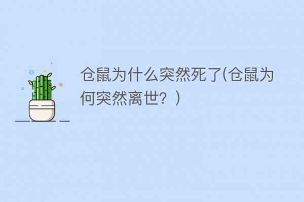 仓鼠为什么突然死了(仓鼠为何突然离世？)
