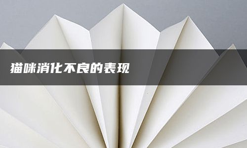 猫咪消化不良的表现