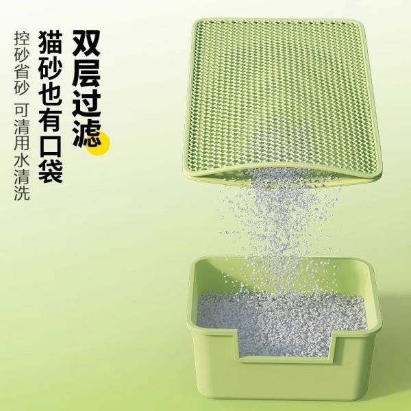 【狗狗用品09】宠物狗喂养方法大全：猫砂垫防外溅带出垫子控沙防宠物地垫双层溅超大猫咪盆漏砂板用品4242