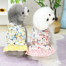 春夏新款花卉裙子可爱狗狗服饰中小型犬宠物衣服泰迪可爱衣服