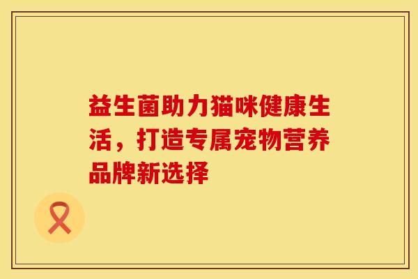 益生菌助力猫咪健康生活，打造专属宠物营养品牌新选择