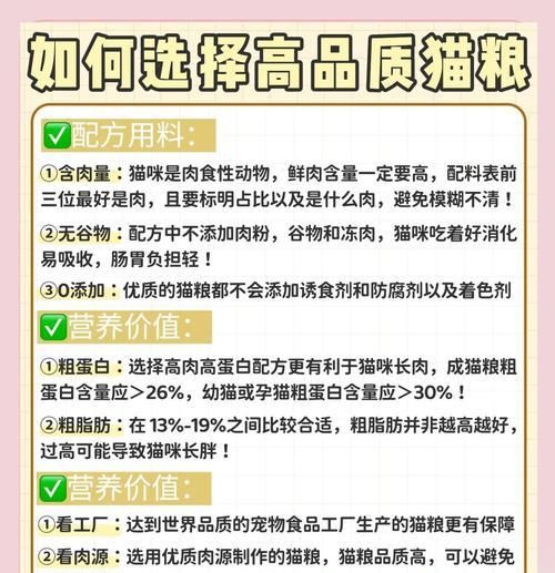如何为自己的猫咪挑选合适的猫粮？选择猫粮时应考虑哪些因素？