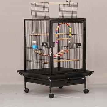 Hot Sale Pet House Carriers With Pulley Movable Birdcages Clear Single Side Acrylic Door Panel Large Bird Cage