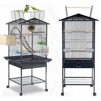 Fine Wire Iron Pet House Multi-function Large Bird Flight Cage With Storage Rack Bird Nest for Parakeet Budgie Canary