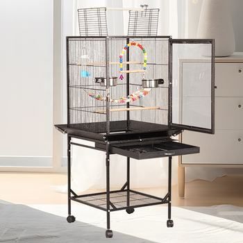 Hot Selling Clear Single Side Acrylic Door Large Iron Wire Luxury Parrot Villa Interactive Propagation Flying Cage for Birds