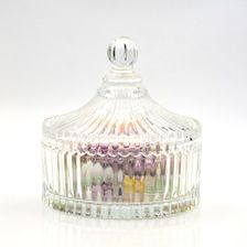 玻璃香薰蜡烛杯蒙古包带盖扩香石容器 diy果冻蜡烛烛台 玻璃糖缸