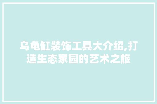 乌龟缸装饰工具大介绍,打造生态家园的艺术之旅 中式风格装饰