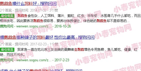鹦鹉鱼饲料推荐