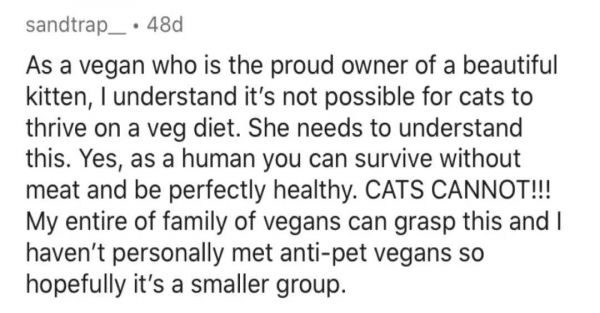 疯了！素食主义女朋友逼我扔掉我的猫，竟是因为它吃肉